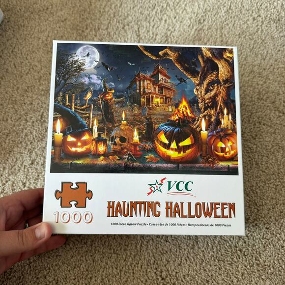 VCC Haunting Halloween 1000 Piece Jigsaw Puzzle Jack O Lantern Pumpkins - Picture 1 of 8